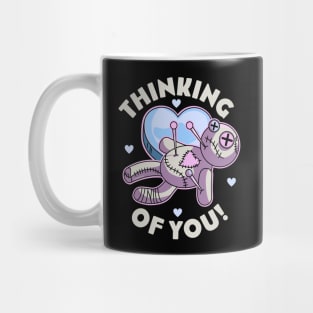 Thinking of You Voodoo Doll Heart Valentines Day Pastel Goth Mug